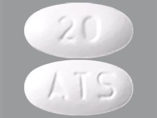 This is a Tablet imprinted with 20 on the front, ATS on the back.