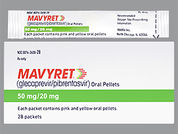 Mavyret: This is a Pellets In Packet imprinted with nothing on the front, nothing on the back.