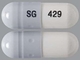 This is a Capsule imprinted with SG on the front, 429 on the back.