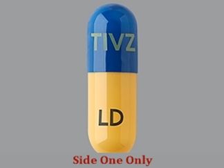 This is a Capsule imprinted with TIVZ on the front, LD on the back.