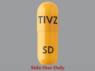 This is a Capsule imprinted with TIVZ on the front, SD on the back.