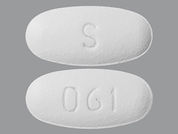 Fenofibrate: This is a Tablet imprinted with 061 on the front, S on the back.