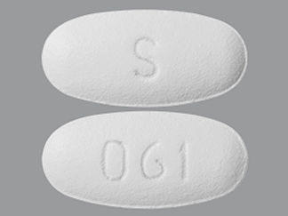 This is a Tablet imprinted with 061 on the front, S on the back.