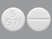 Acetazolamide: Esto es un Tableta imprimido con S  571 en la parte delantera, nada en la parte posterior, y es fabricado por None.