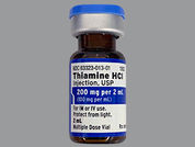 Thiamine Hcl: Esto es un Vial imprimido con nada en la parte delantera, nada en la parte posterior, y es fabricado por None.