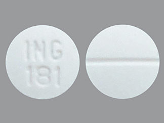 This is a Tablet imprinted with ING  181 on the front, nothing on the back.