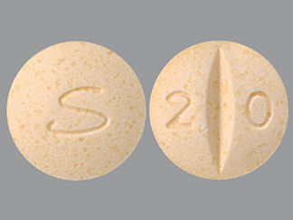 This is a Tablet imprinted with S on the front, 2 0 on the back.