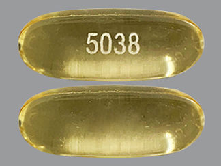 This is a Capsule imprinted with 5038 on the front, nothing on the back.