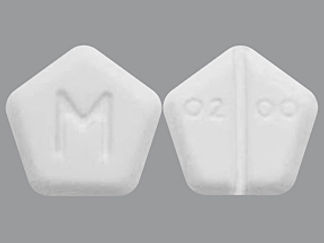 This is a Tablet imprinted with 0200 on the front, M on the back.