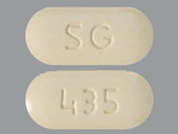 Naproxen: This is a light yellow oblong Tablet imprinted with SG on the front, 435 on the back, and is manufactured by SCIEGEN PHARMAC.