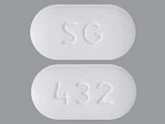 This is a Tablet imprinted with 432 on the front, SG on the back.