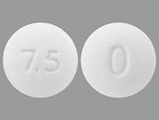 Oxaydo: This is a Tablet Oral Only imprinted with 7.5 on the front, O on the back.