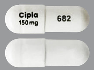 Esto es un Cápsula imprimido con Cipla  150 mg en la parte delantera, 682 en la parte posterior, y es fabricado por None.