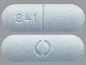 Sotalol: Esto es un Tableta azul claro oblongo imprimido con 841 en la parte delantera, logo en la parte posterior, y es fabricado por OXFORD PHARMACE.