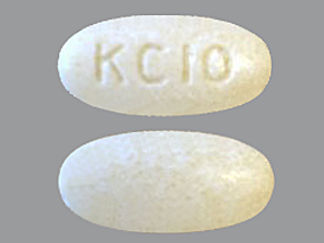 This is a Tablet Er imprinted with KC 10 on the front, nothing on the back.