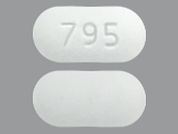 Riluzole: This is a Tablet imprinted with 795 on the front, nothing on the back.