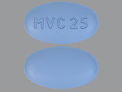 Selzentry: This is a Tablet imprinted with MVC 25 on the front, nothing on the back.