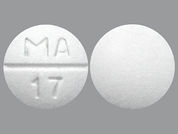 Aminocaproic Acid: Esto es un Tableta imprimido con MA 17 en la parte delantera, nada en la parte posterior, y es fabricado por None.