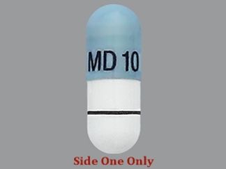 This is a Capsule imprinted with MD 10 on the front, nothing on the back.