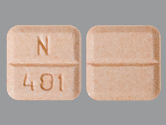 This is a Tablet imprinted with N  481 on the front, nothing on the back.