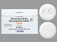 Tableta De Desintegración de 0.25 Mg de Clonazepam