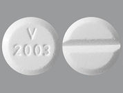 Levorphanol Tartrate: This is a Tablet imprinted with V  2003 on the front, nothing on the back.