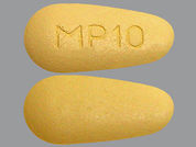 Pregabalin Er: This is a Tablet Er 24 Hr imprinted with MP 10 on the front, nothing on the back.