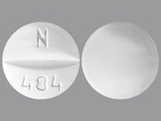 Pyrazinamide: This is a Tablet imprinted with N  484 on the front, nothing on the back.