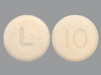 This is a Tablet imprinted with 10 on the front, L on the back.