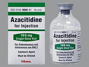 Azacitidine: Esto es un Vial imprimido con nada en la parte delantera, nada en la parte posterior, y es fabricado por None.