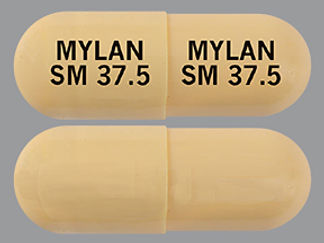 Esto es un Cápsula imprimido con MYLAN  SM 37.5 en la parte delantera, MYLAN  SM 37.5 en la parte posterior, y es fabricado por None.