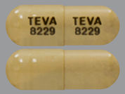 Sunitinib Malate: Esto es un Cápsula imprimido con TEVA  8229 en la parte delantera, TEVA  8229 en la parte posterior, y es fabricado por None.