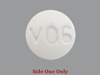 This is a Tablet imprinted with V06 on the front, LU on the back.