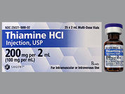 Thiamine Hcl: Esto es un Vial imprimido con nada en la parte delantera, nada en la parte posterior, y es fabricado por None.