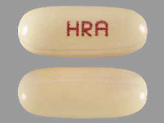 This is a Capsule imprinted with HRA on the front, nothing on the back.