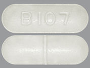 Sotalol Af: Esto es un Tableta blanco oblongo imprimido con B107 en la parte delantera, nada en la parte posterior, y es fabricado por BAYSHORE PHARMA.
