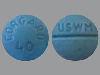 This is a Tablet imprinted with CORGARD  40 on the front, USWM on the back.