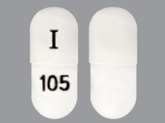 This is a Capsule imprinted with I on the front, 105 on the back.