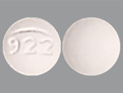 Bisoprolol Fumarate/Hctz: This is a Tablet imprinted with 922 on the front, nothing on the back.