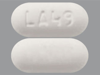 This is a Tablet imprinted with LA49 on the front, nothing on the back.