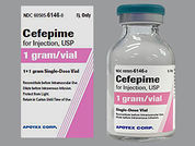 Cefepime Hcl: This is a Vial imprinted with nothing on the front, nothing on the back.