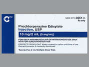 Prochlorperazine Edisylate: This is a colorless Vial imprinted with nothing on the front, nothing on the back, and is manufactured by COSETTE PHARMAC.