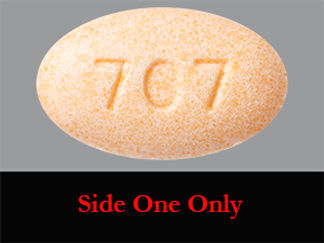 This is a Tablet imprinted with 707 on the front, nothing on the back.