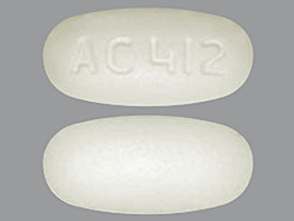 This is a Tablet imprinted with AC412 on the front, nothing on the back.