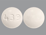 All Day Allergy Relief: Esto es un Tableta imprimido con 439 en la parte delantera, nada en la parte posterior, y es fabricado por None.