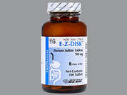 E-Z Disk: Esto es un Tableta blanco redondo imprimido con EZEM en la parte delantera, 778 en la parte posterior, y es fabricado por BRACCO DIAGNOST.