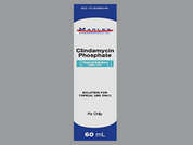 Clindamycin Phosphate: Esto es un Solución No Oral incoloro imprimido con nada en la parte delantera, nada en la parte posterior, y es fabricado por MARLEX PHARM..