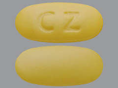 This is a yellow oval Tablet imprinted with CZ on the front, nothing on the back, and is manufactured by ZYDUS PHARMACEU.