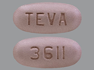 This is a Tablet imprinted with 3611 on the front, TEVA on the back.