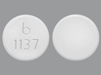This is a Tablet Chewable imprinted with b  1137 on the front, nothing on the back.